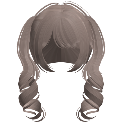 ♡ swirly cute anime moe pigtails (dust brown) Roblox item
