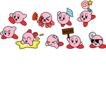 kirby is a pink ball that eats stuff