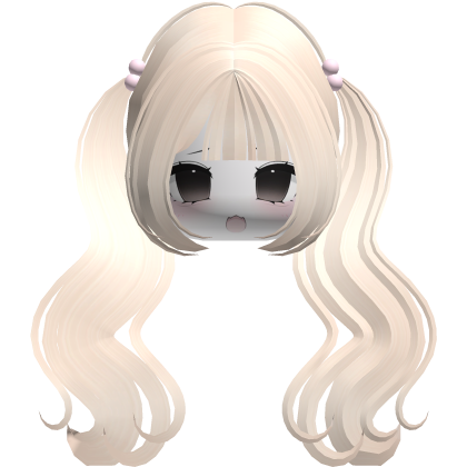  ♡ Kawaii pigtails hair blonde + moe chibi face
