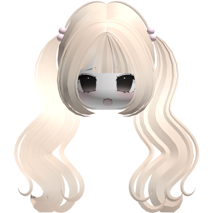  ♡ Kawaii pigtails hair blonde + moe chibi face