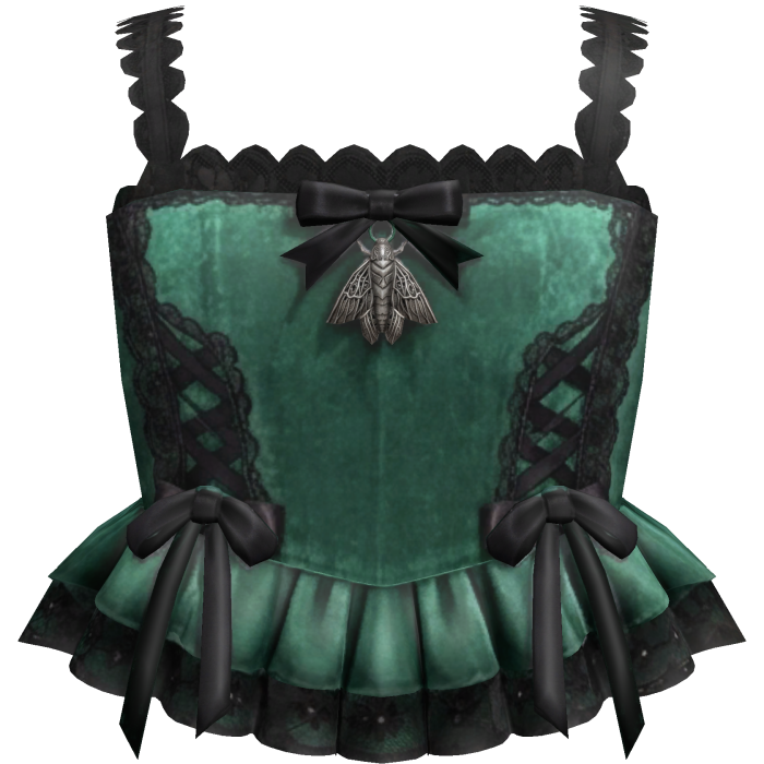Green Black Lace Corset Top