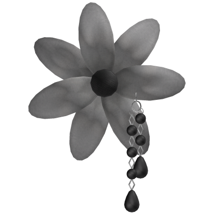 [Hair Clip] Black and White Flower with Pendants Roblox item