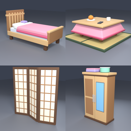 Anime Bedroom Props Kawaii Room Furniture x12