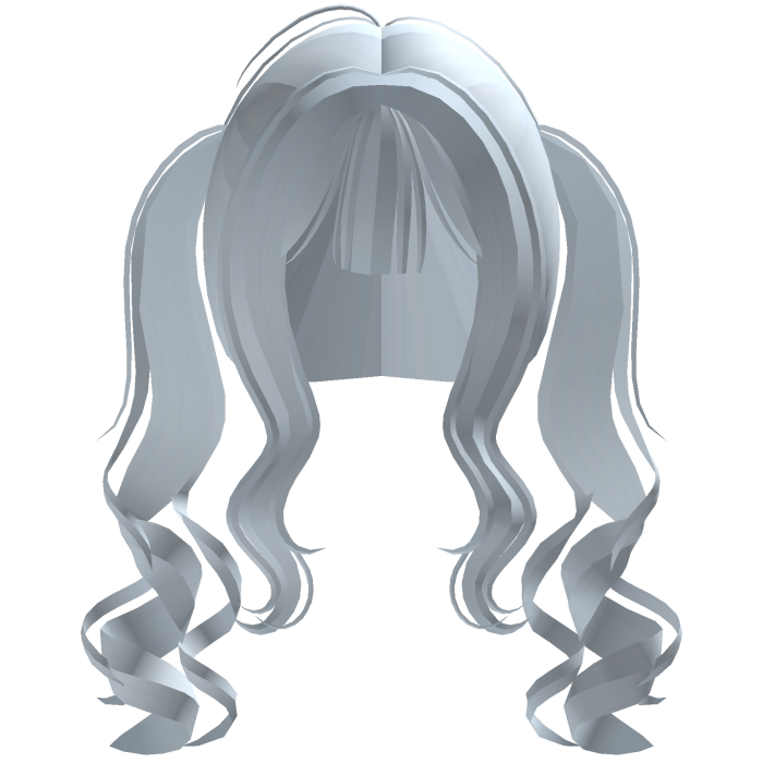 cute back curly pigtails w bangs in light blue