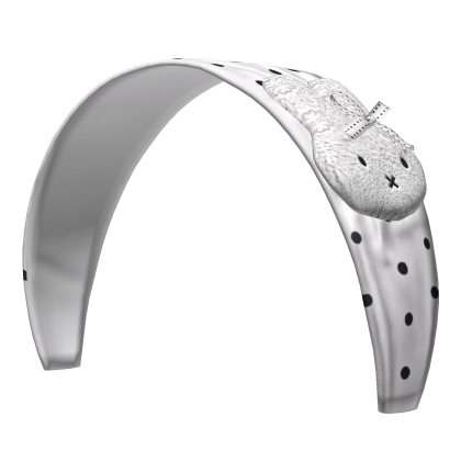 Cute Girl White Polkadot Miffy Wide Edge Headband Roblox item