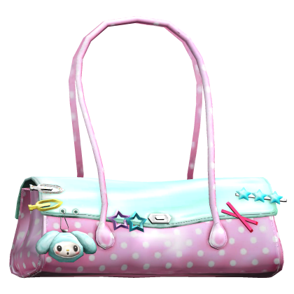Cute Pink & Teal Jelly Bag Polka Dots & Charms 