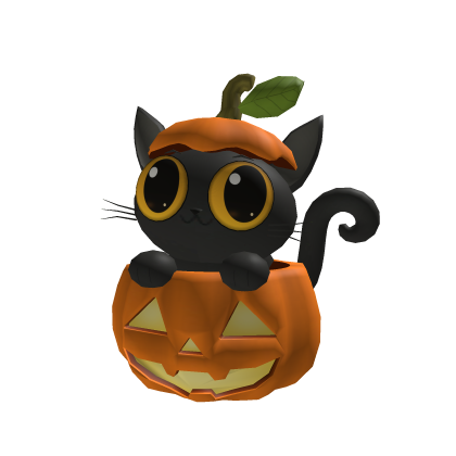Cute Halloween Pumpkin Cat 