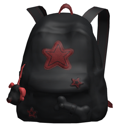 Black&Red Star Y2K Streetwear Backpack