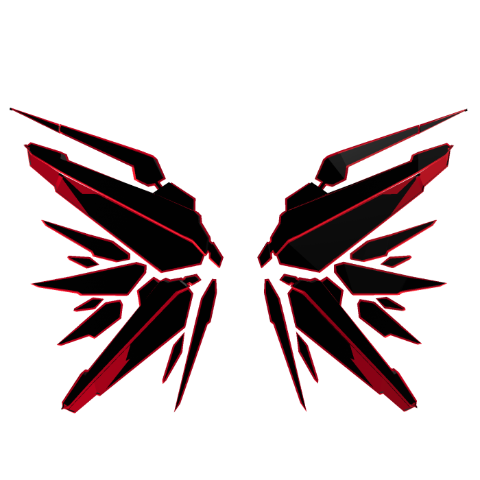 Cartoony RED Mecha Wings
