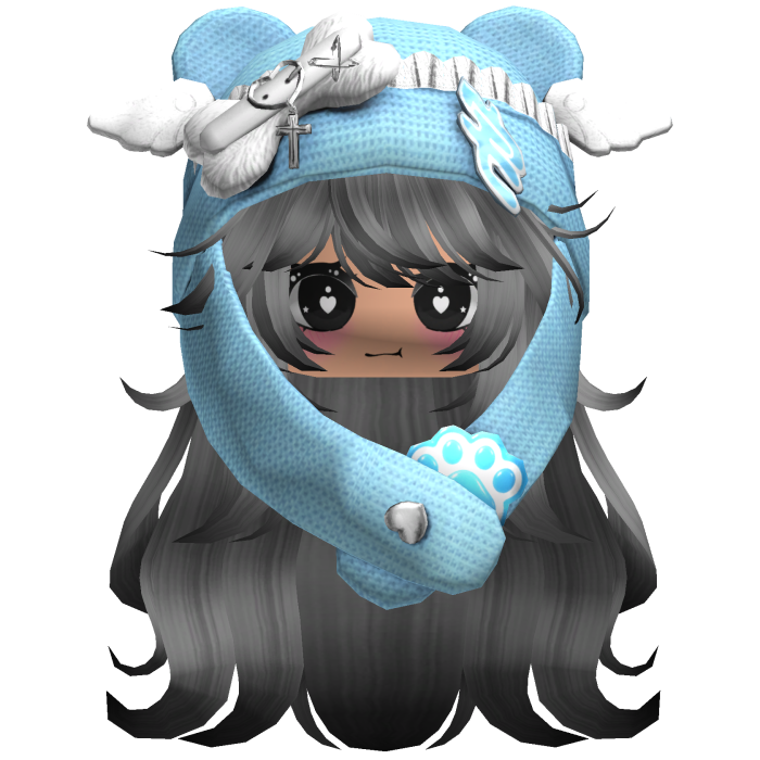 Cute Long Black and gray hair Cap Cat Y2k