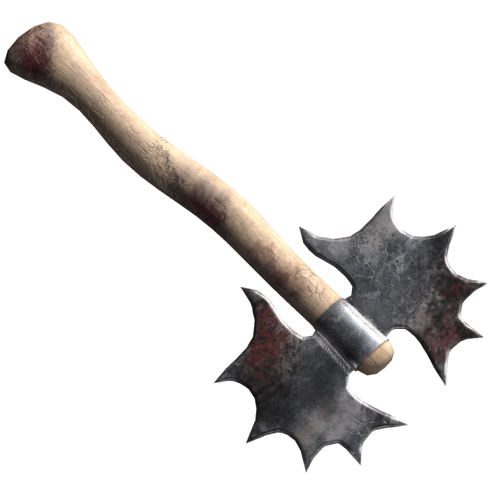 Huntress Red Gothic Waist Axe - Worn Side Hatchet