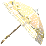 💛 Cute Gyaru Polkadot Ruffle Bow Parasol Yellow