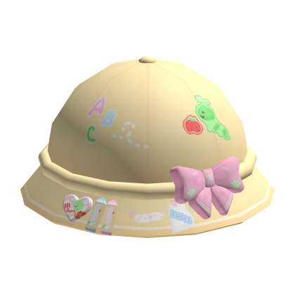 cutest yellow anime school hat Roblox item