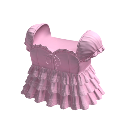 3.0 Pink Cute Ruffled Doll Dress Angel Babydoll thumbnail