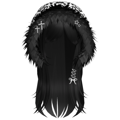 White Snow Leopard Hood Girl Black