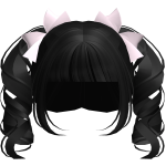 ♡ FREE Black Valentines Twin Drills Hair