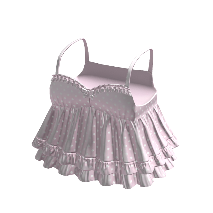 3.0 Pink Polka Dot Cute Ruffled Babydoll Dress