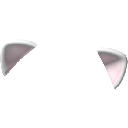 kawaii curious droopy cat ears in white