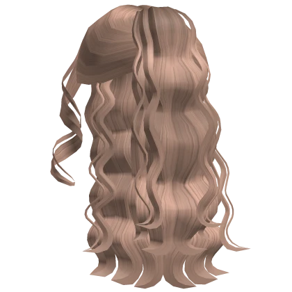 Roblox hair preview for Wavy Crimped Curly Ponytail (Milktea)