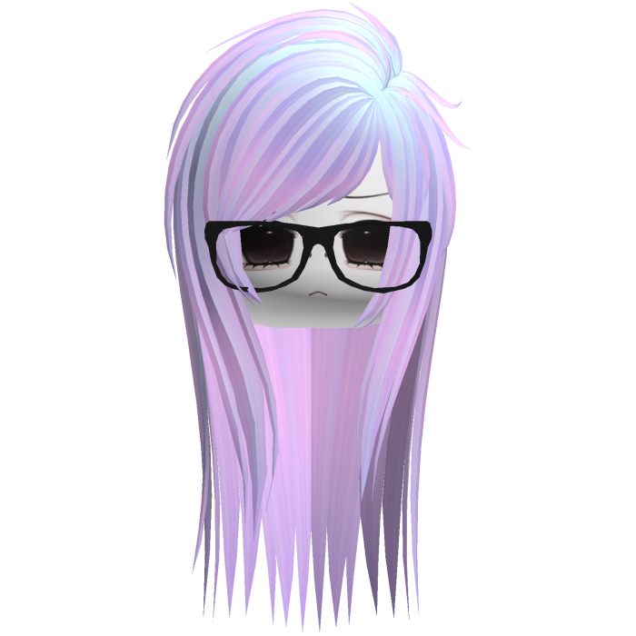 Emo Moe Pastel Pink Long Scene Hair /w Glasses