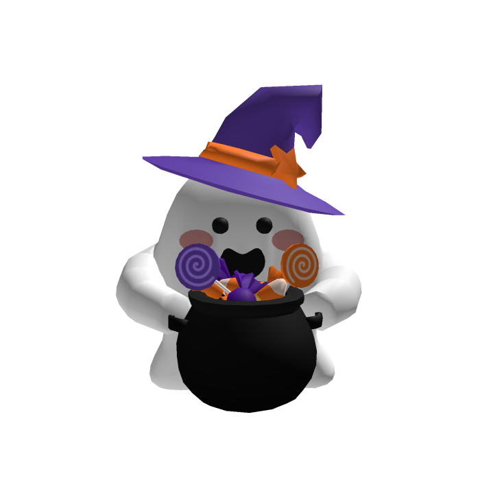 Halloween Ghost with Candy Cauldron