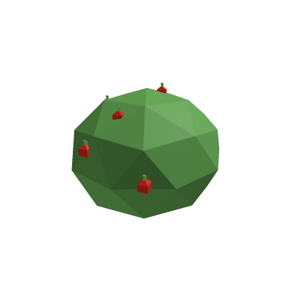 Low poly bush (Whit apples)