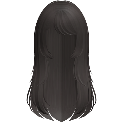 cute long layered wispy doll hair in brown Roblox item