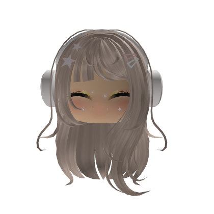 Soft Girl Blonde Hair w/ White Headphones & Clips Roblox item