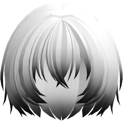 moe fluffy short shy nerdy hair white black Roblox item