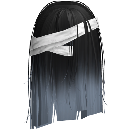 Horror Black Blue Short Hair w White Bandages Roblox item