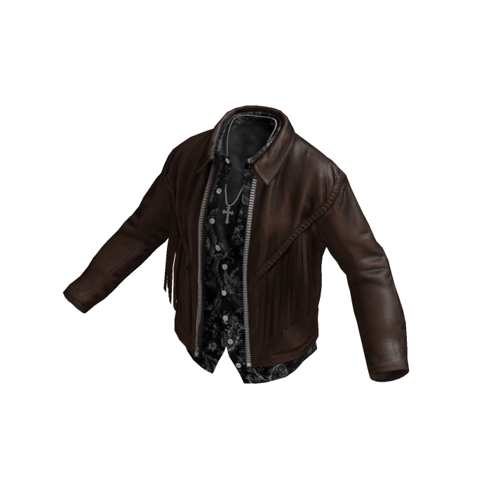 Brown Layered Tassel Leather Jacket