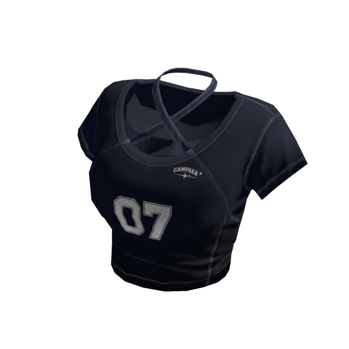 Y2K Sporty Cross Baby Tee - Blue