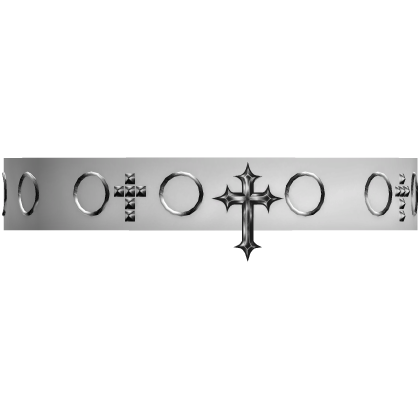 emo studded cross choker in white