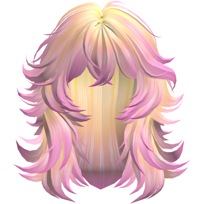 Messy Grunge Layered Wolf Cut Pink&Yellow Gradient Roblox item