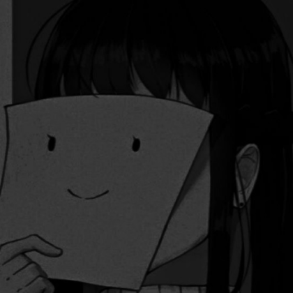 Aesthetic anime girl | sad | Black and White Roblox decal