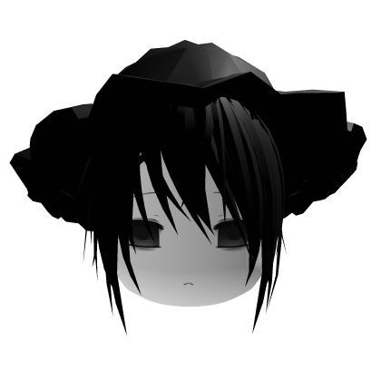 Emo Black Anime Hair Space Buns Bangs Y2K Goth Roblox item