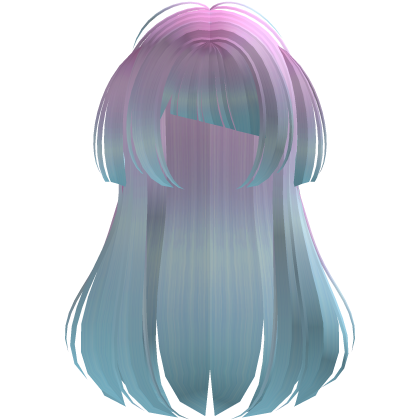 blue Pink Long Doll Hair with Mini Pigtails
