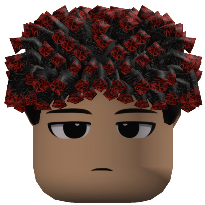 Short Curly Fringe Hair (Black/Crimson)