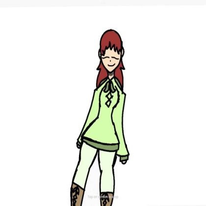 Gabby in brown boots and a green hoodie. Roblox decal