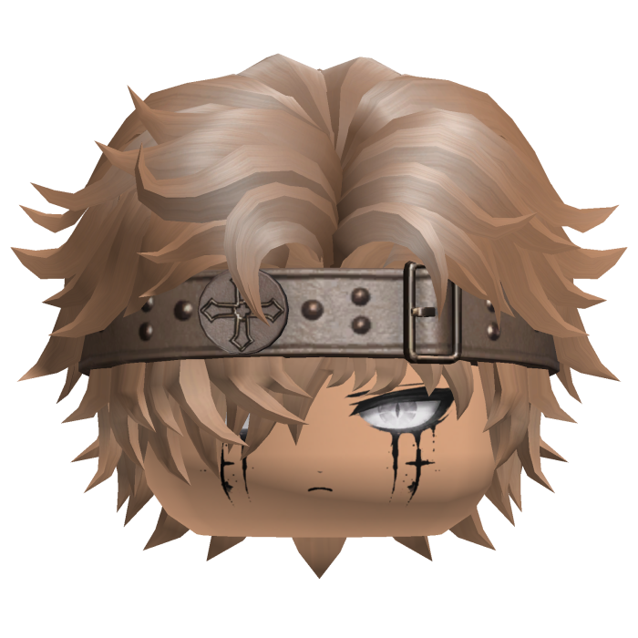 Blonde Messy Hair w/ Emo Studded Belt Eyepatch