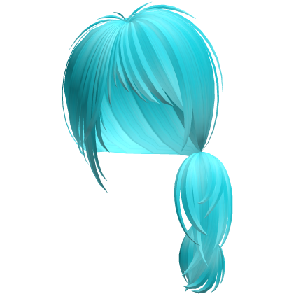Emo Choppy Razor Cut Side Ponytail (Ocean Blue)
