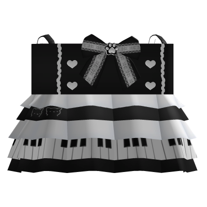 ♡ Cute Paw Piano Dress in Black thumbnail