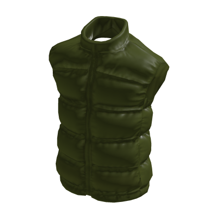 Green Puffer Glossy Vest