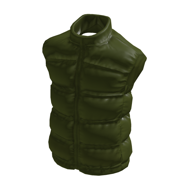 Green Puffer Glossy Vest