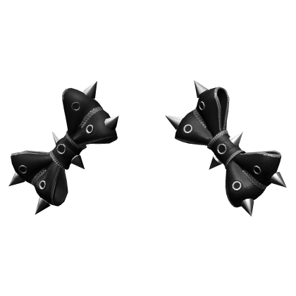 Gothic Punk Metallic Bows in Black and Silver