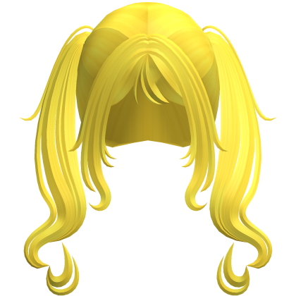 Swirly Curled Long Pigtails (Yellow)