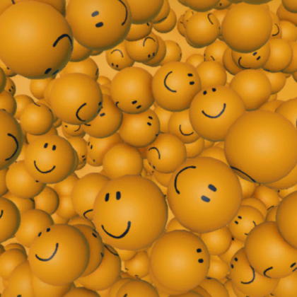 Bunch of Orange Smiling Faces
