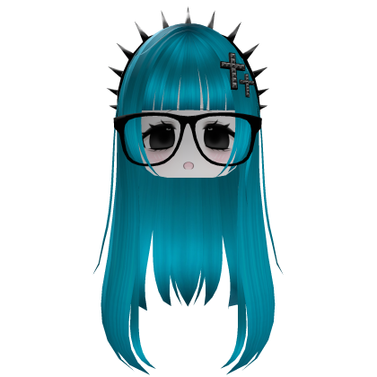 Emo Moe Head with Glasses and Spikes