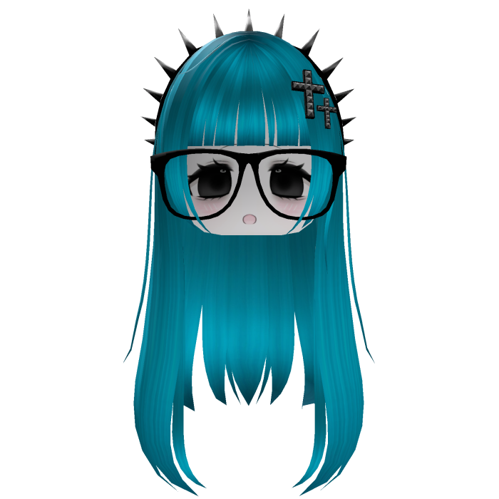 Emo Moe Head with Glasses and Spikes