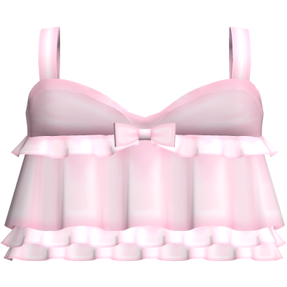 adorable flowy ruffle top with bow in pink Roblox item
